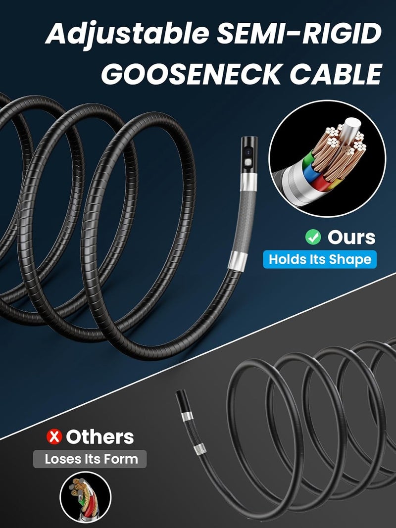 Acoath Store Two-Way Articulating Borescope, Endoscope Camera with Light, Dual-Lens 1080P Industrial Inspection Camera, 4.3" IPS Screen, 32GB Card, IP67 Waterproof Sewer Tools - 5FT - Image 5